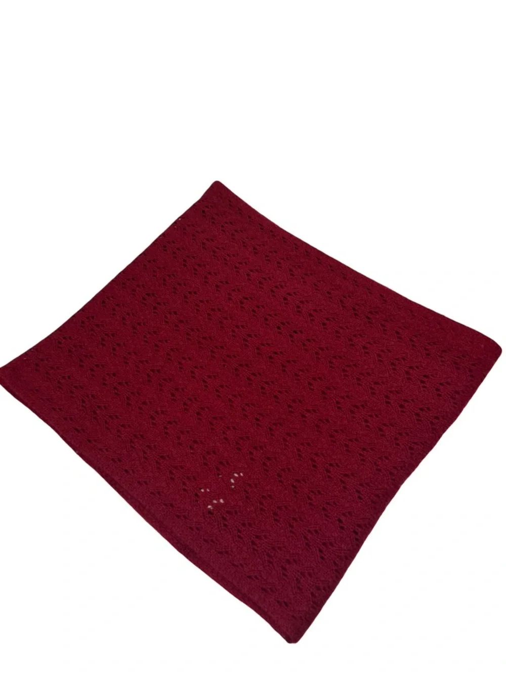 Celeste Red Open Knit Infinity Scarf Wool Cashmere Blend